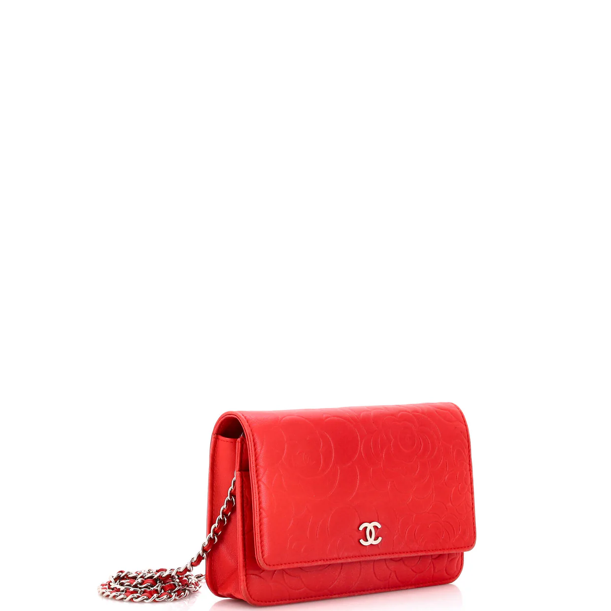 Wallet on Chain Camellia Lambskin - Deep Luxury