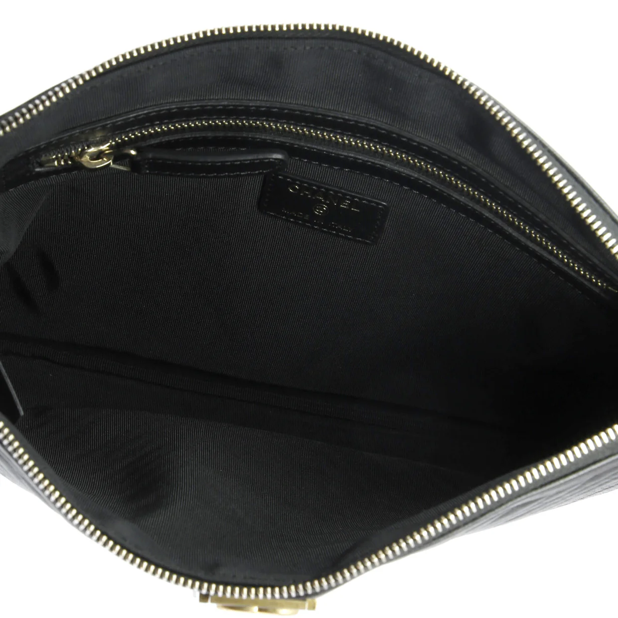 Boy O Case Clutch Chevron Calfskin Medium - Deep Luxury