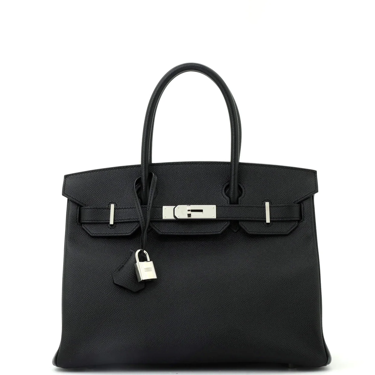 Birkin Handbag Noir Epsom with Palladium Hardware 30 - Deep Luxury