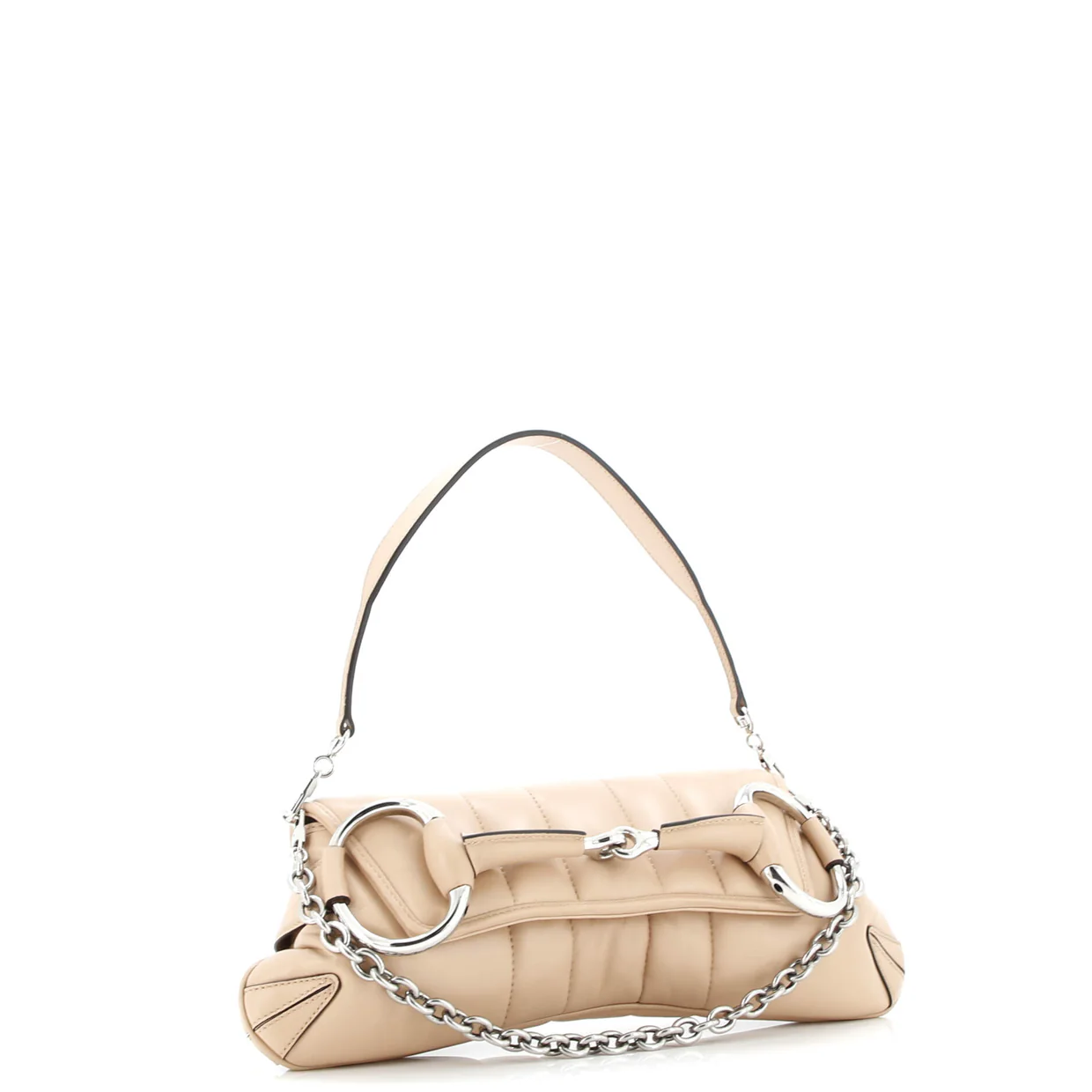 Horsebit Chain Shoulder Bag Vertical Quilted Leather Medium - Deep Luxury