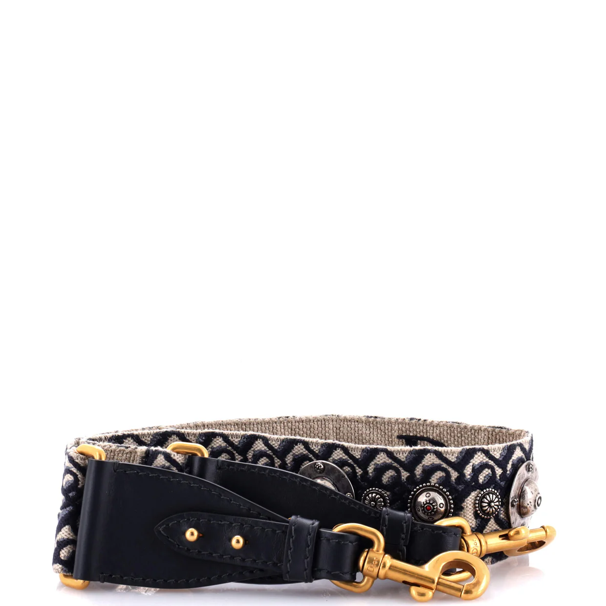 Shoulder Strap Embellished Oblique Canvas - Deep Luxury