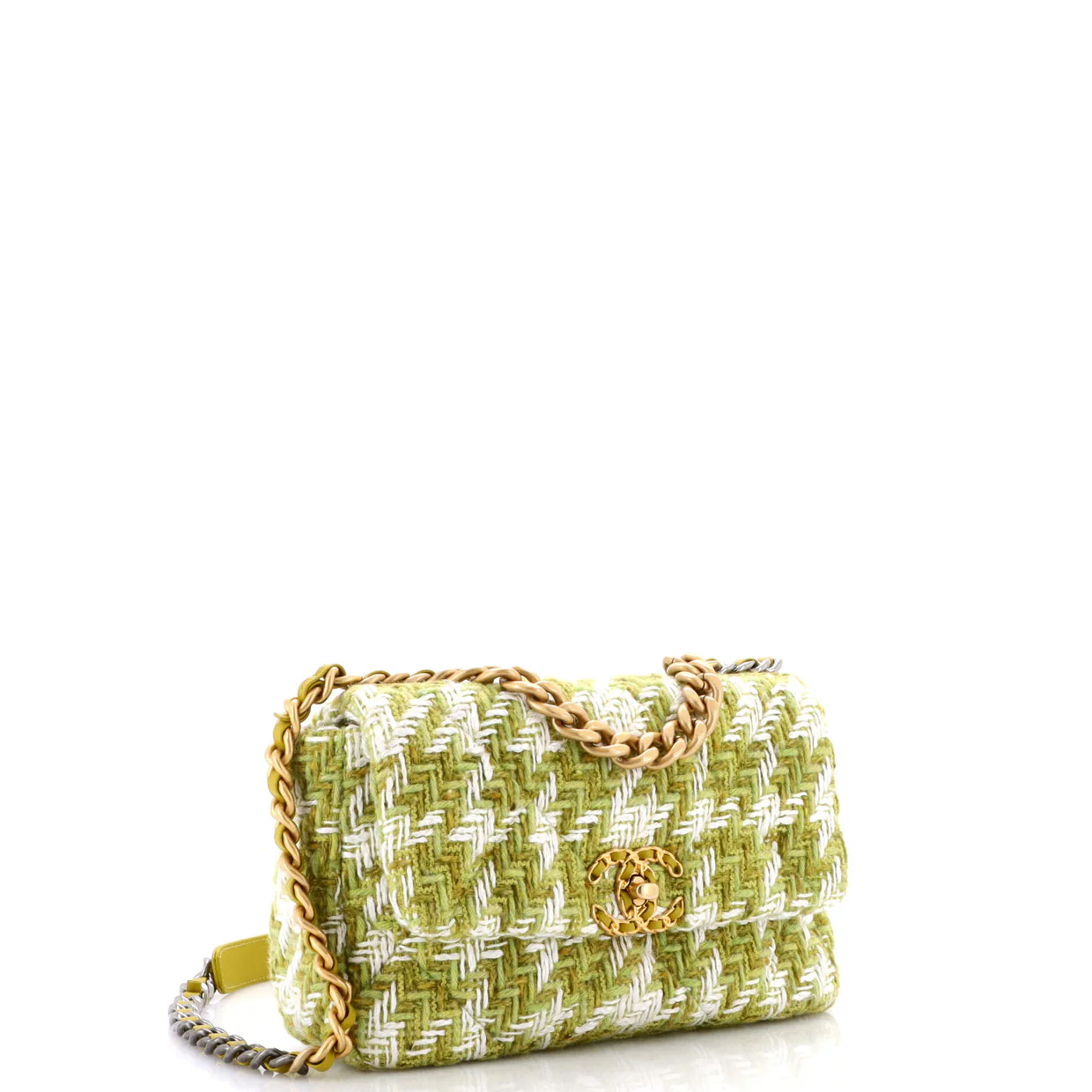 19 Flap Bag Quilted Tweed Medium - Deep Luxury