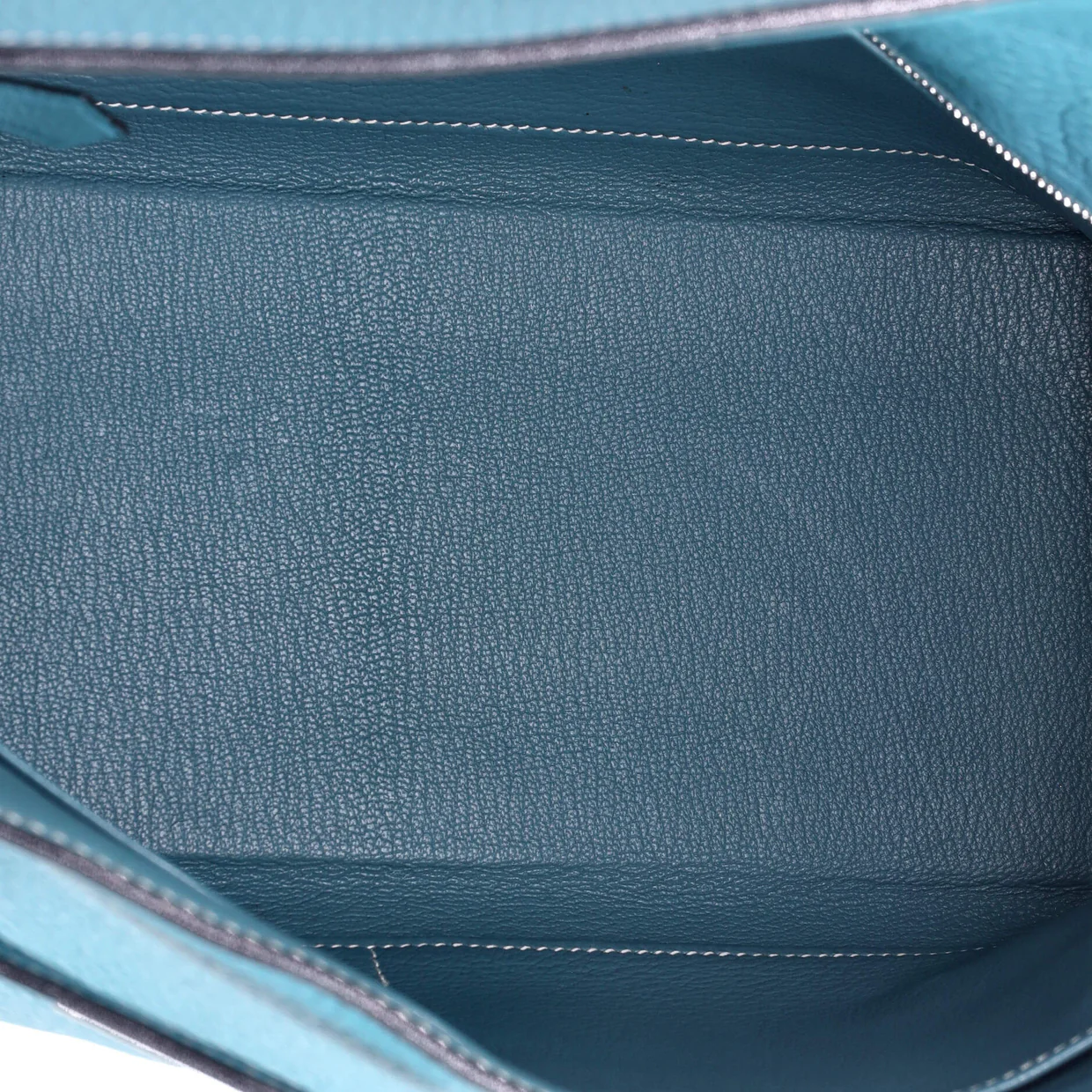 Kelly Handbag Bleu Jean Clemence with Palladium Hardware 32 - Deep Luxury