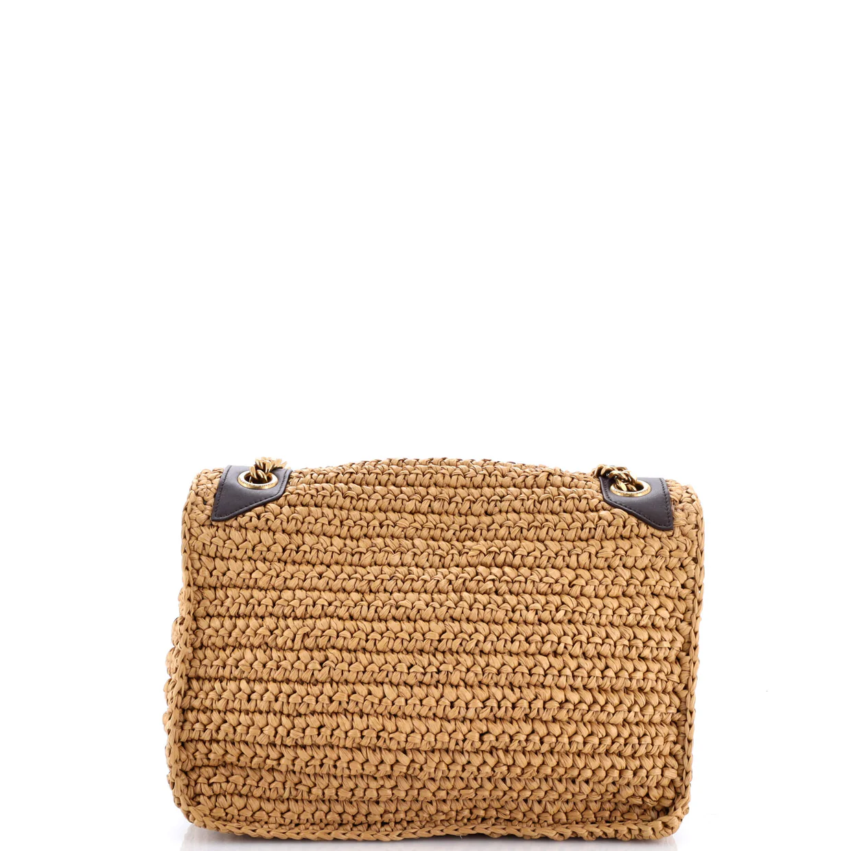 Niki Chain Flap Bag Raffia Medium - Deep Luxury