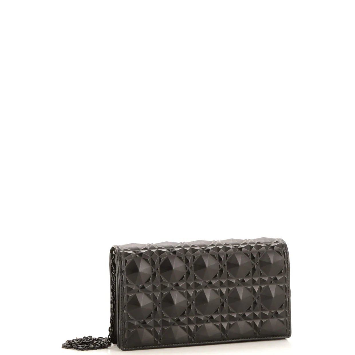 Lady Dior Wallet on Chain Pouch Diamond Motif Cannage Calfskin Long - Deep Luxury