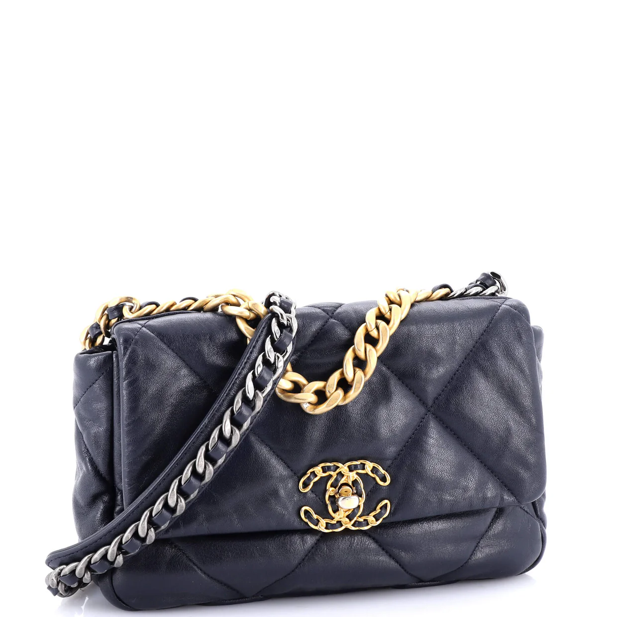19 Flap Bag Quilted Leather Medium - Deep Luxury