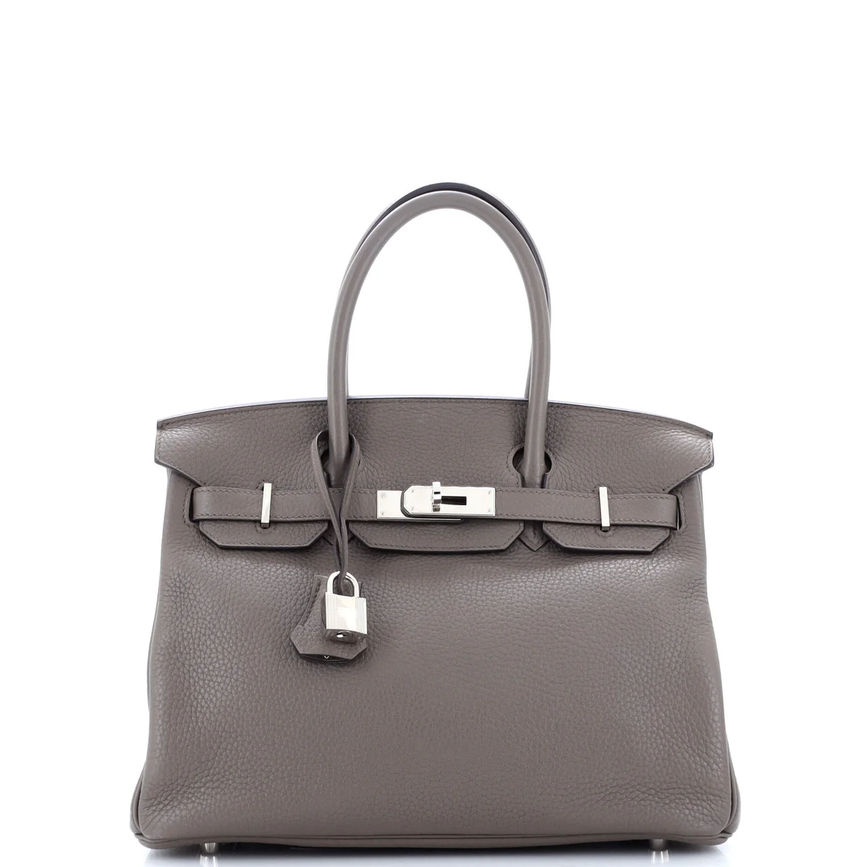 Birkin Handbag Grey Clemence with Palladium Hardware 30 - Deep Luxury