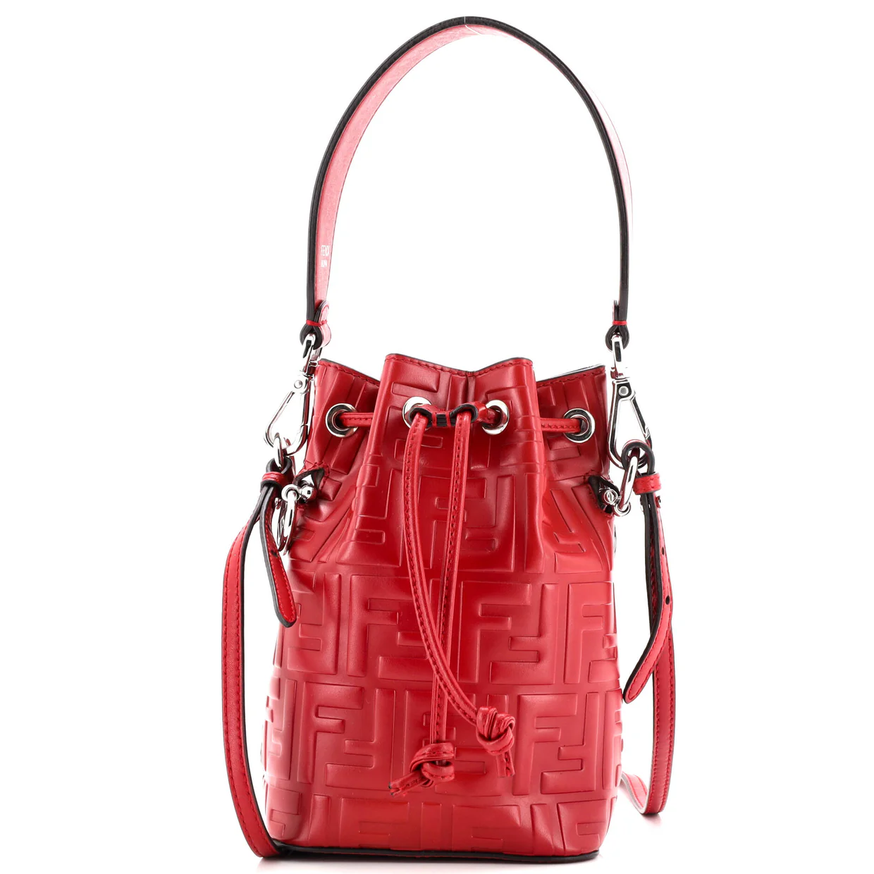 Mon Tresor Bucket Bag Zucca Embossed Leather Mini - Deep Luxury