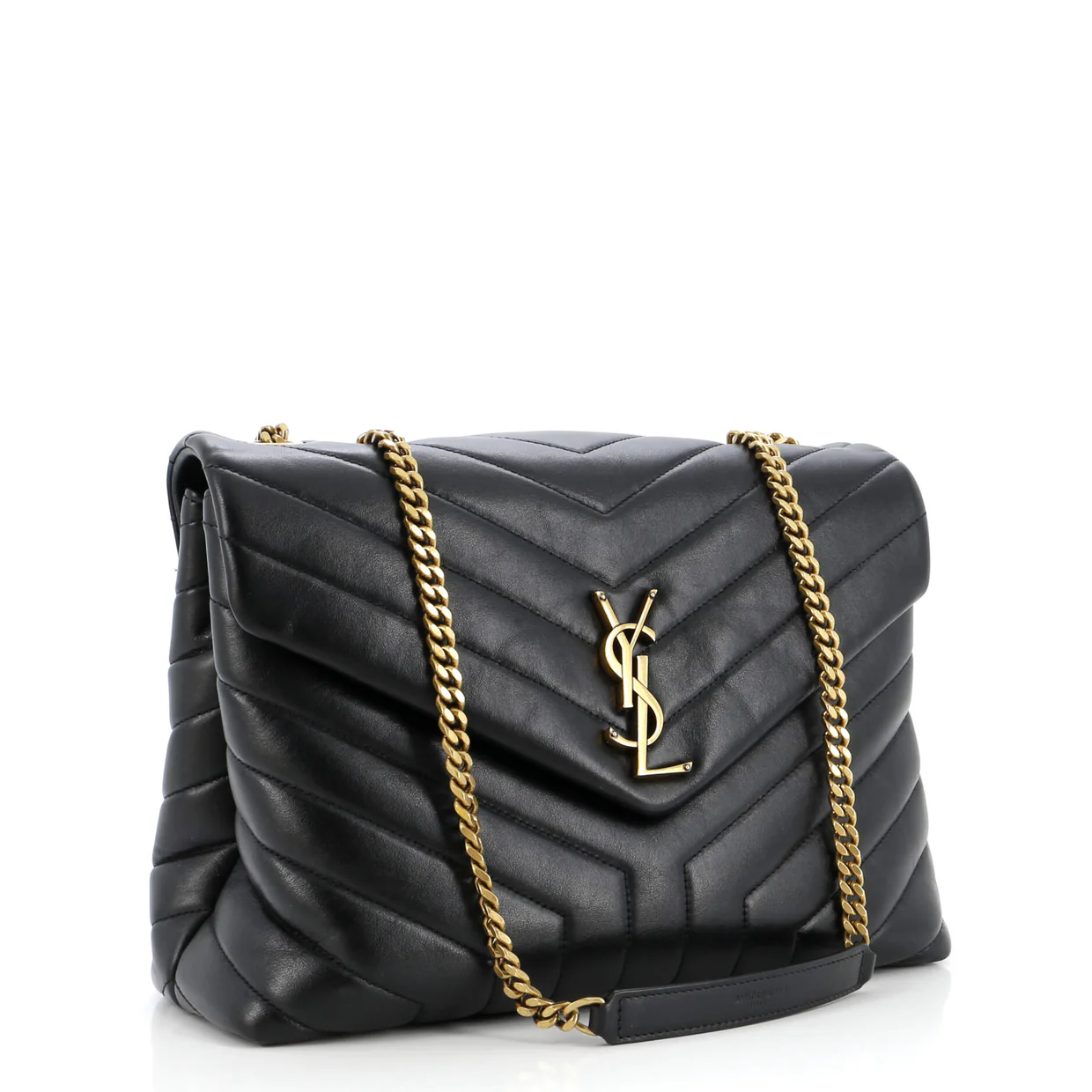 Loulou Shoulder Bag Matelasse Chevron Leather Medium - Deep Luxury