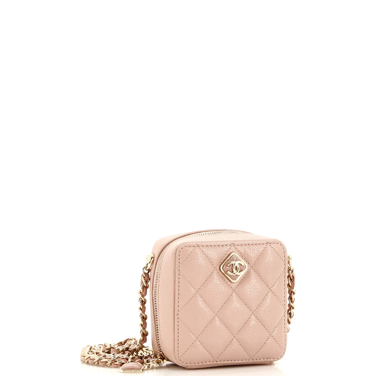 Diamond CC Zip Crossbody Quilted Caviar Mini - Deep Luxury