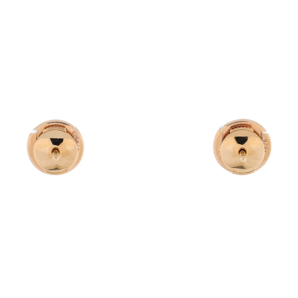 Ex-Libris Stud Earrings 18K Rose Gold XS - Deep Luxury