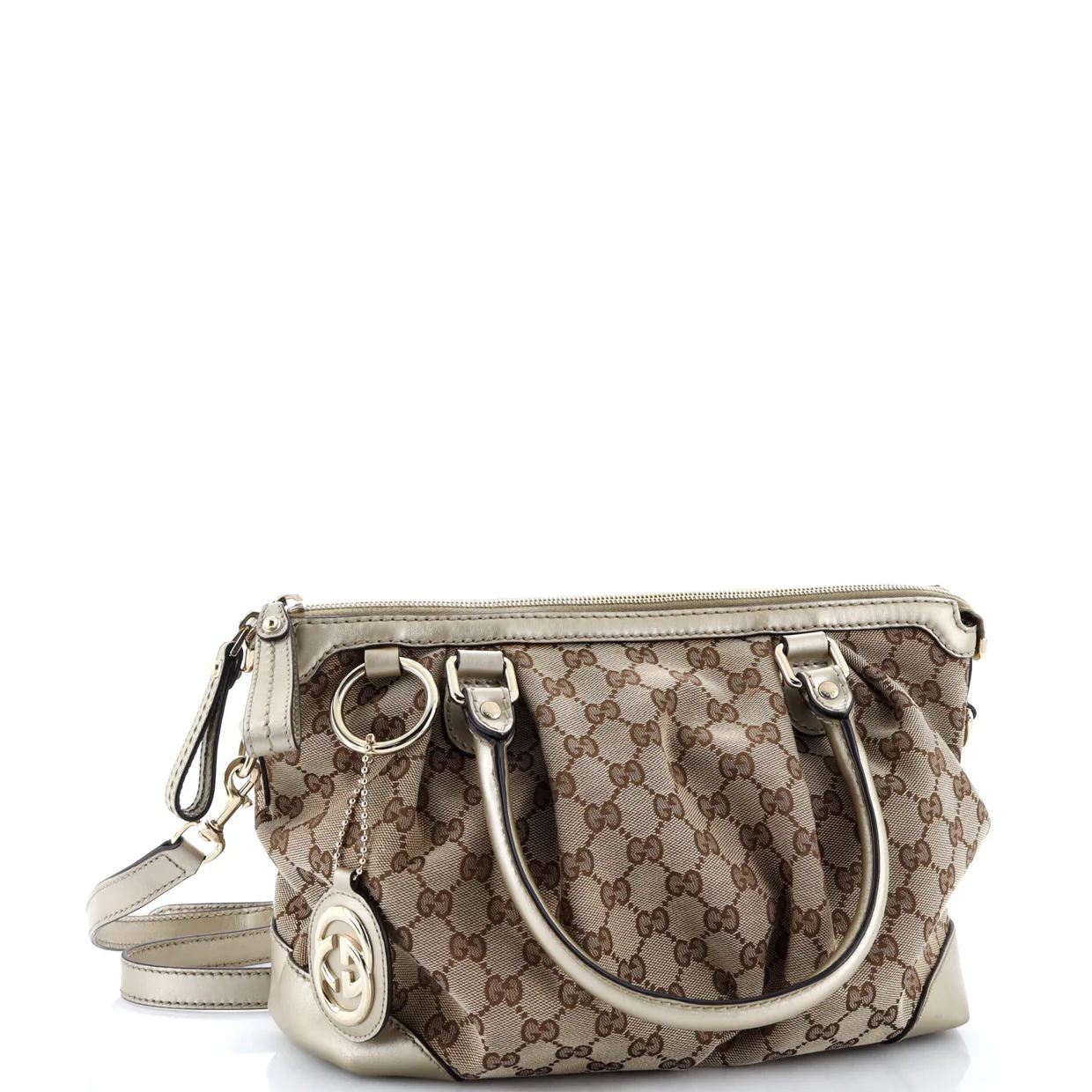 Sukey Top Handle Satchel GG Canvas with Leather Medium - Deep Luxury