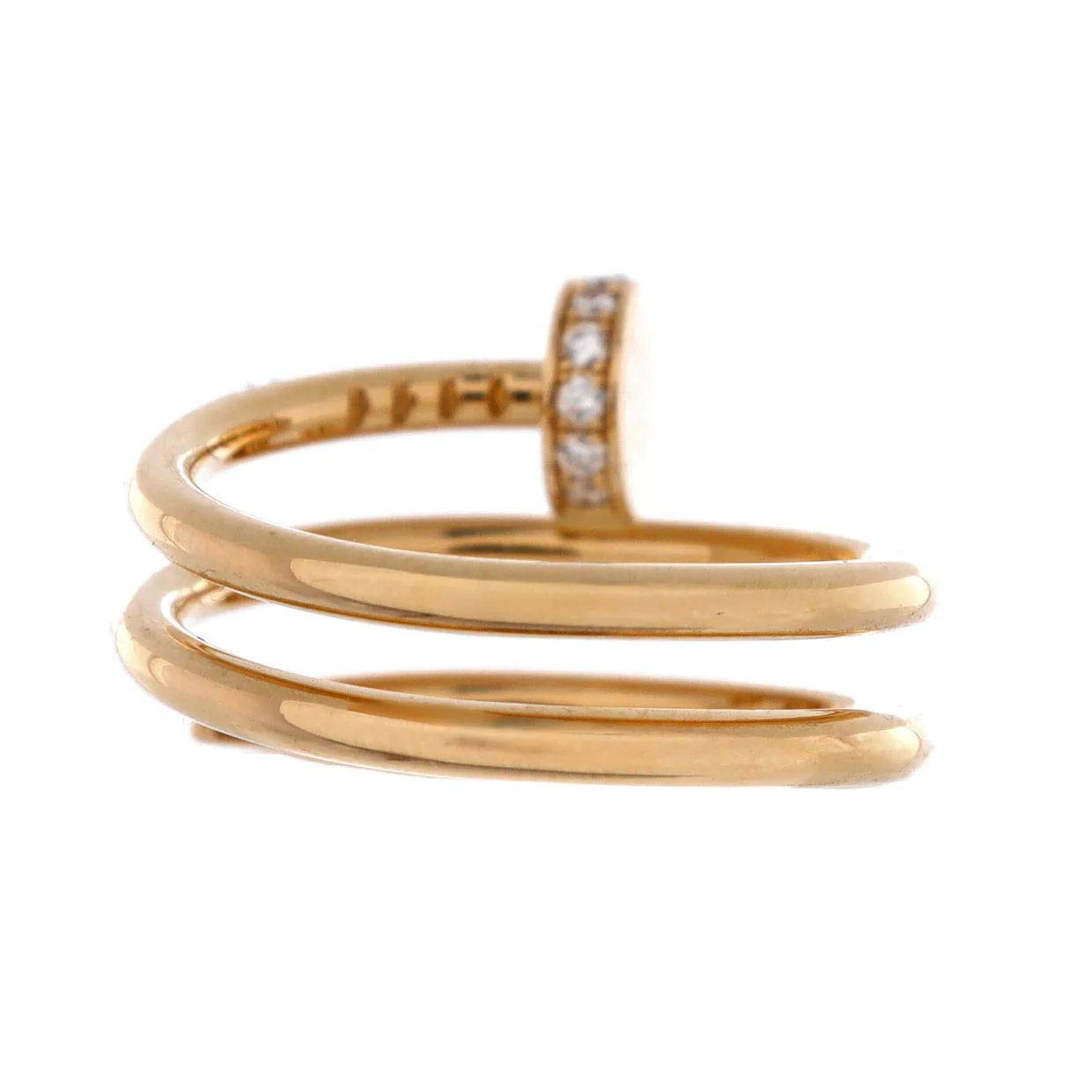 Juste un Clou Double Ring 18K Yellow Gold and Diamonds Small - Deep Luxury