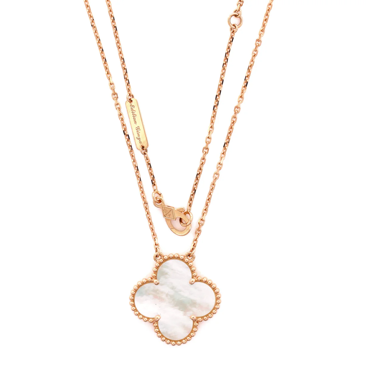 Ginza Edition Magic Alhambra Pendant Necklace 18K Rose Gold and Mother of Pearl - Deep Luxury