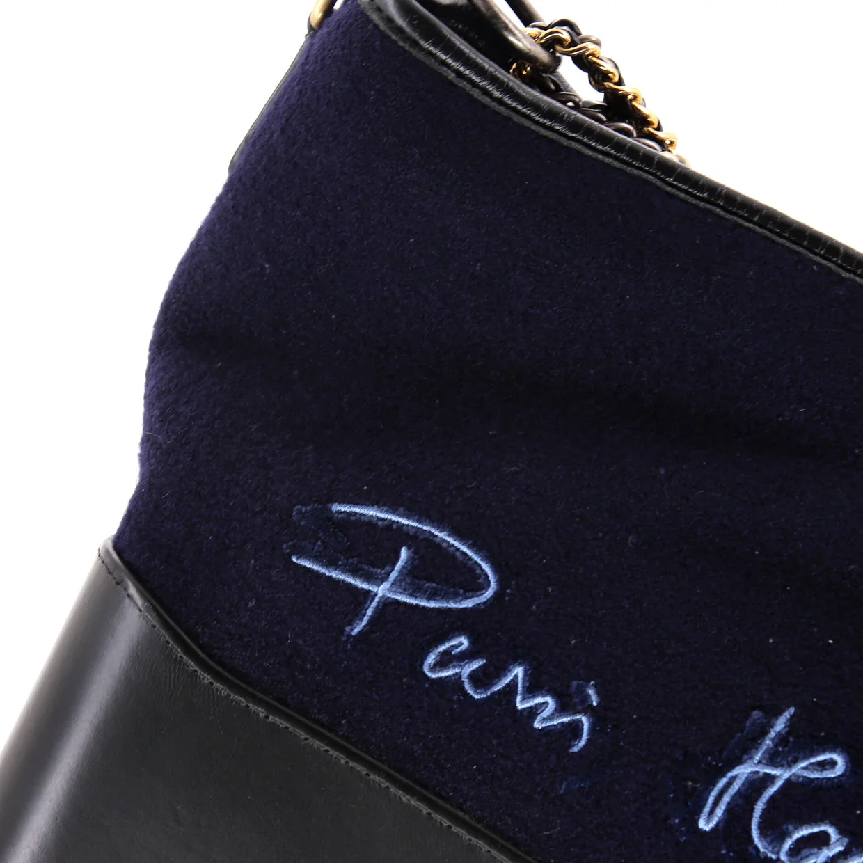 Paris-Hamburg Gabrielle Hobo Embroidered Wool and Calfskin Medium - Deep Luxury