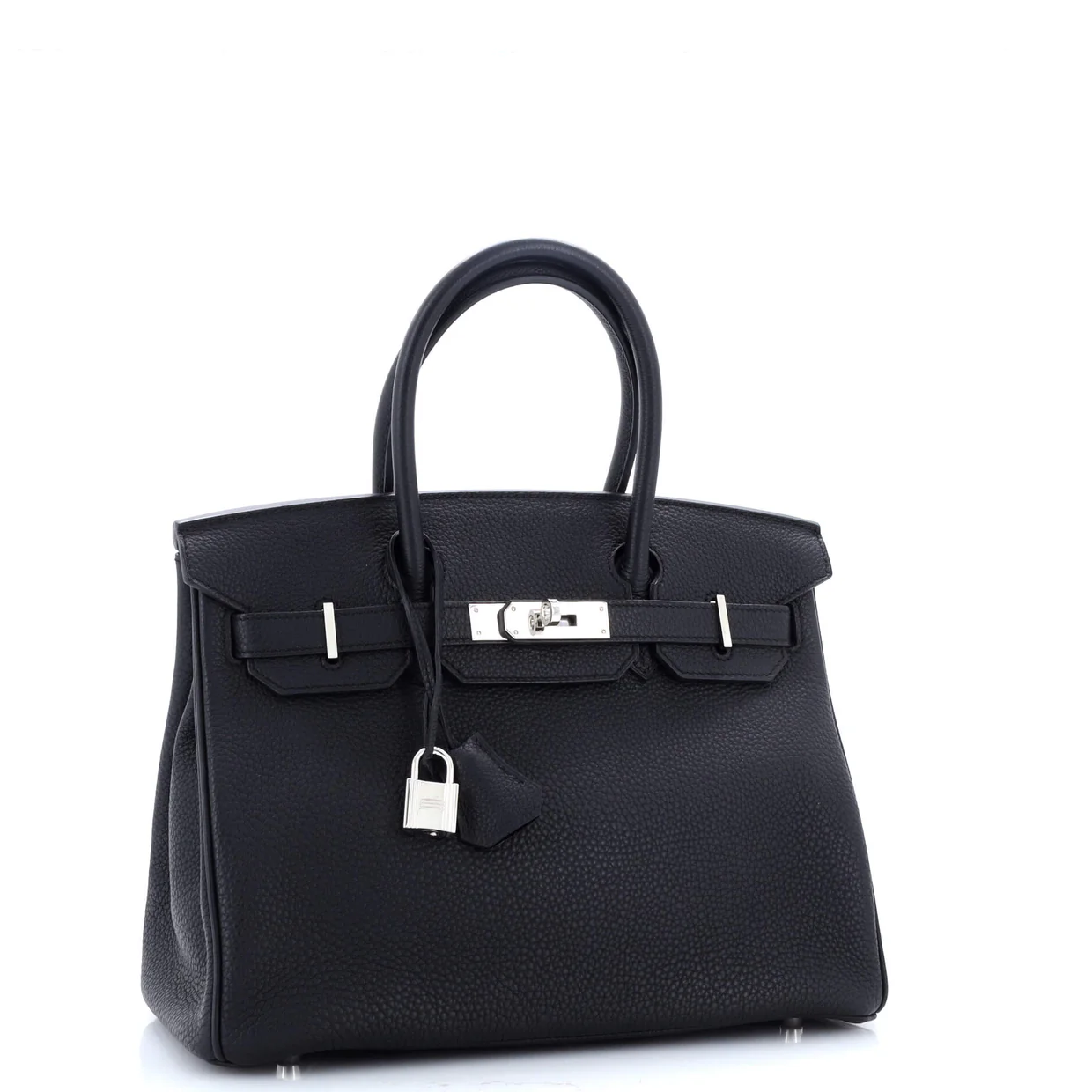 Birkin Handbag Noir Togo with Palladium Hardware 30 - Deep Luxury