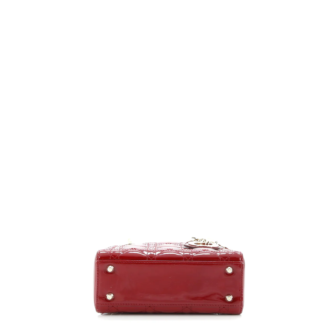 Lady Dior Chain Bag Cannage Quilt Patent Mini - Deep Luxury