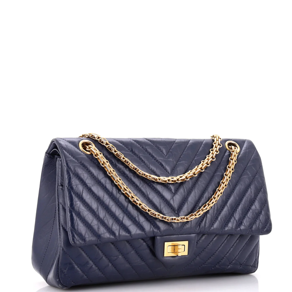 Reissue 2.55 Flap Bag Chevron Aged Calfskin 226 - Deep Luxury