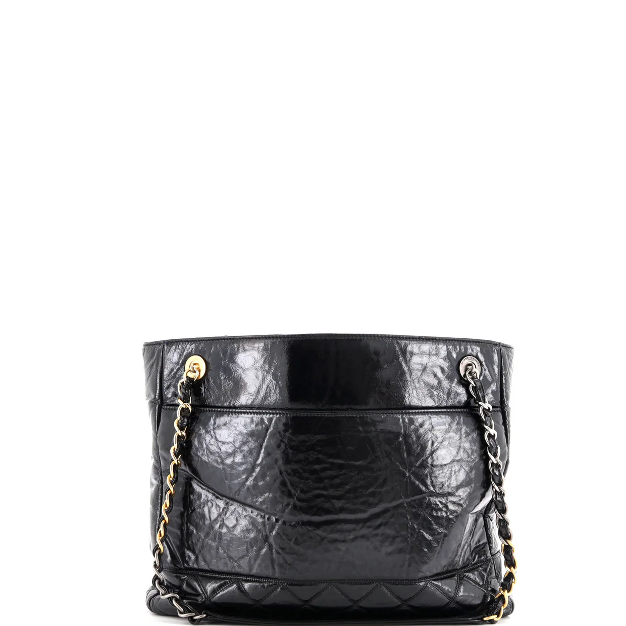 Paris-31 Rue Cambon Timeless CC Shopping Tote Quilted Shiny Aged Calfskin Medium - Deep Luxury