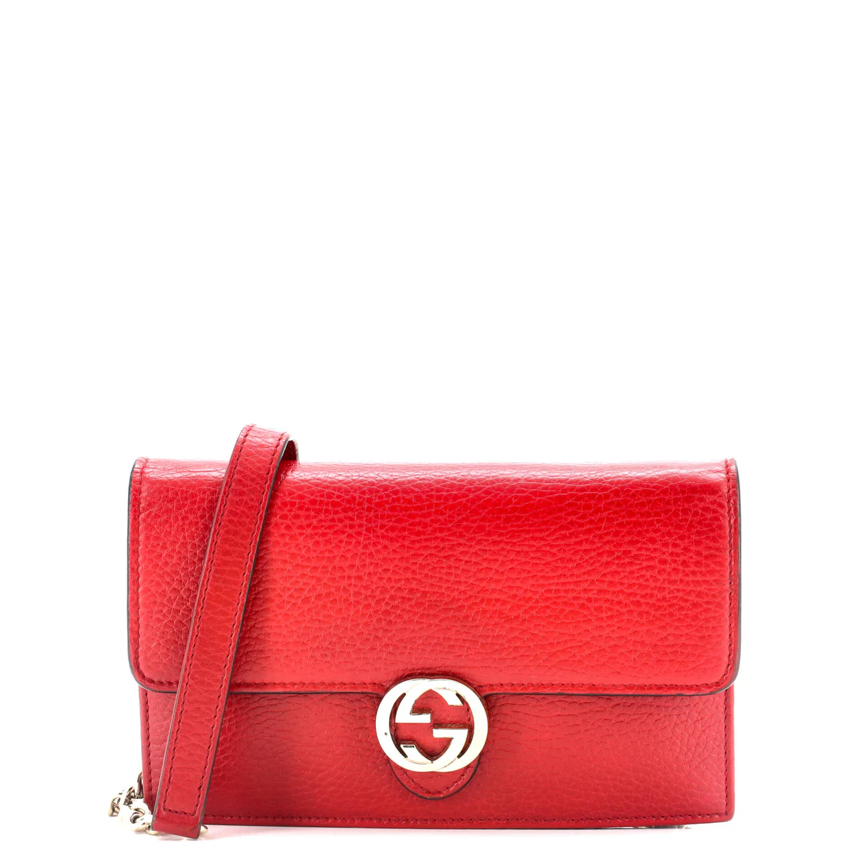 Interlocking Wallet on Chain Leather - Deep Luxury