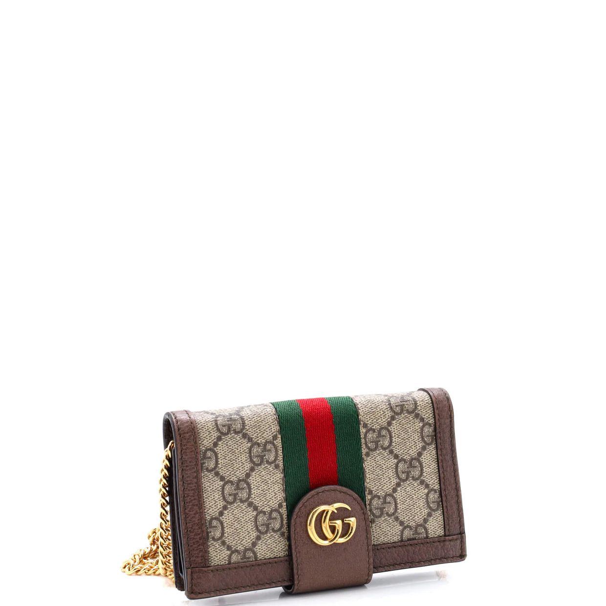 Ophidia Chain Wallet GG Coated Canvas - Deep Luxury