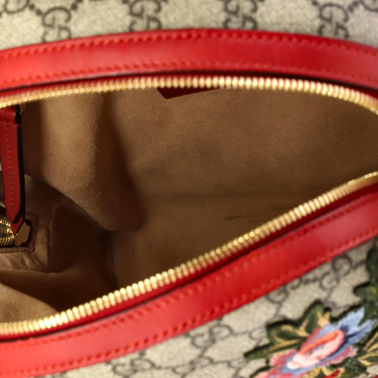 Zip Pocket Backpack Embroidered GG Coated Canvas Small - Deep Luxury