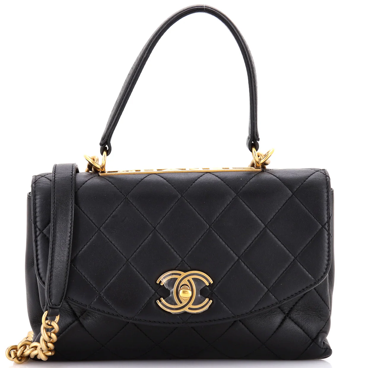 Trendy Spirit Top Handle Bag Quilted Lambskin Medium - Deep Luxury