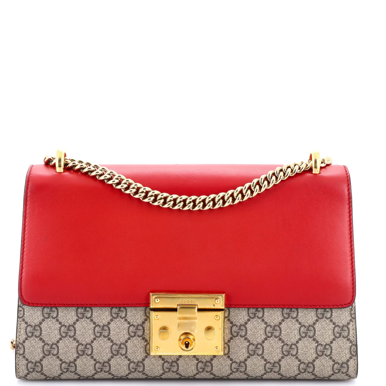 Padlock Shoulder Bag GG Coated Canvas and Leather Medium - Deep Luxury