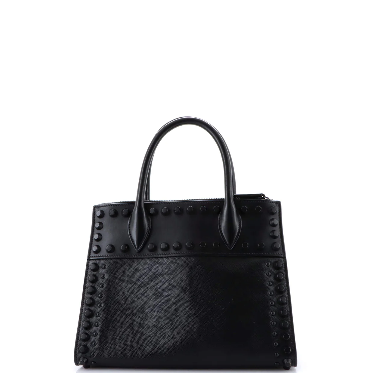 Paradigme Tote Studded Saffiano with City Calf Small - Deep Luxury