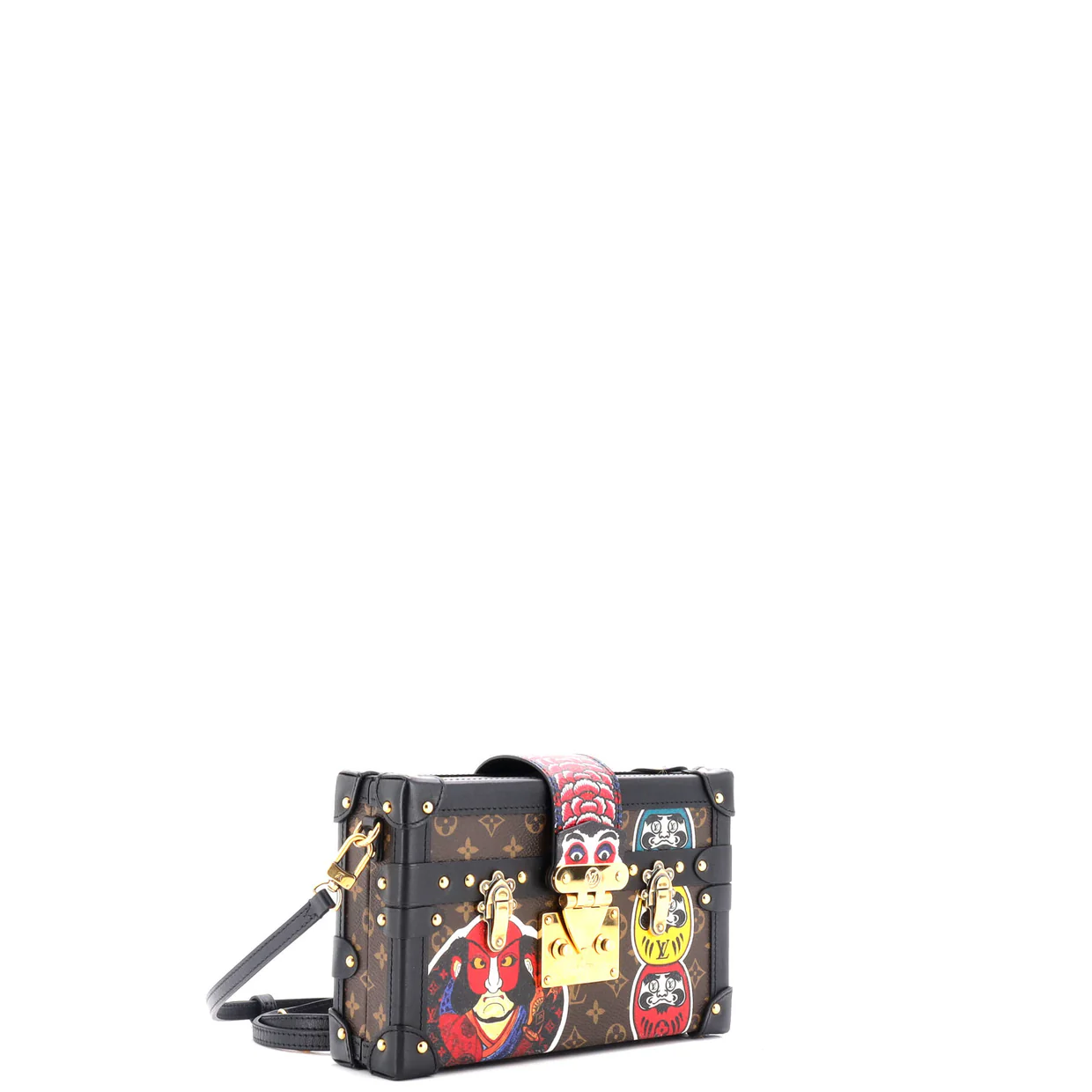 Petite Malle Handbag Limited Edition Kabuki Monogram Canvas - Deep Luxury