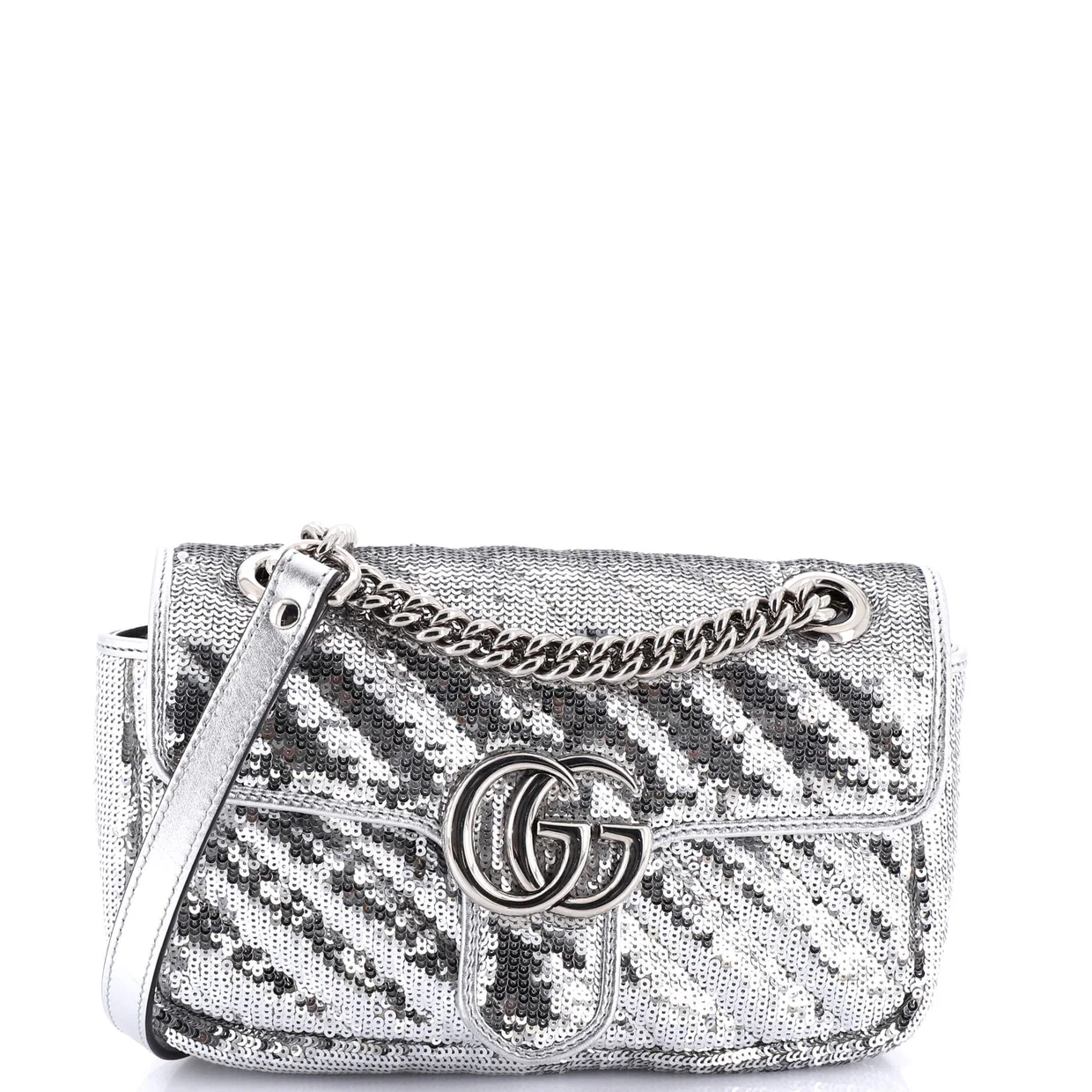 GG Marmont Flap Bag Diagonal Quilted Sequins Mini - Deep Luxury