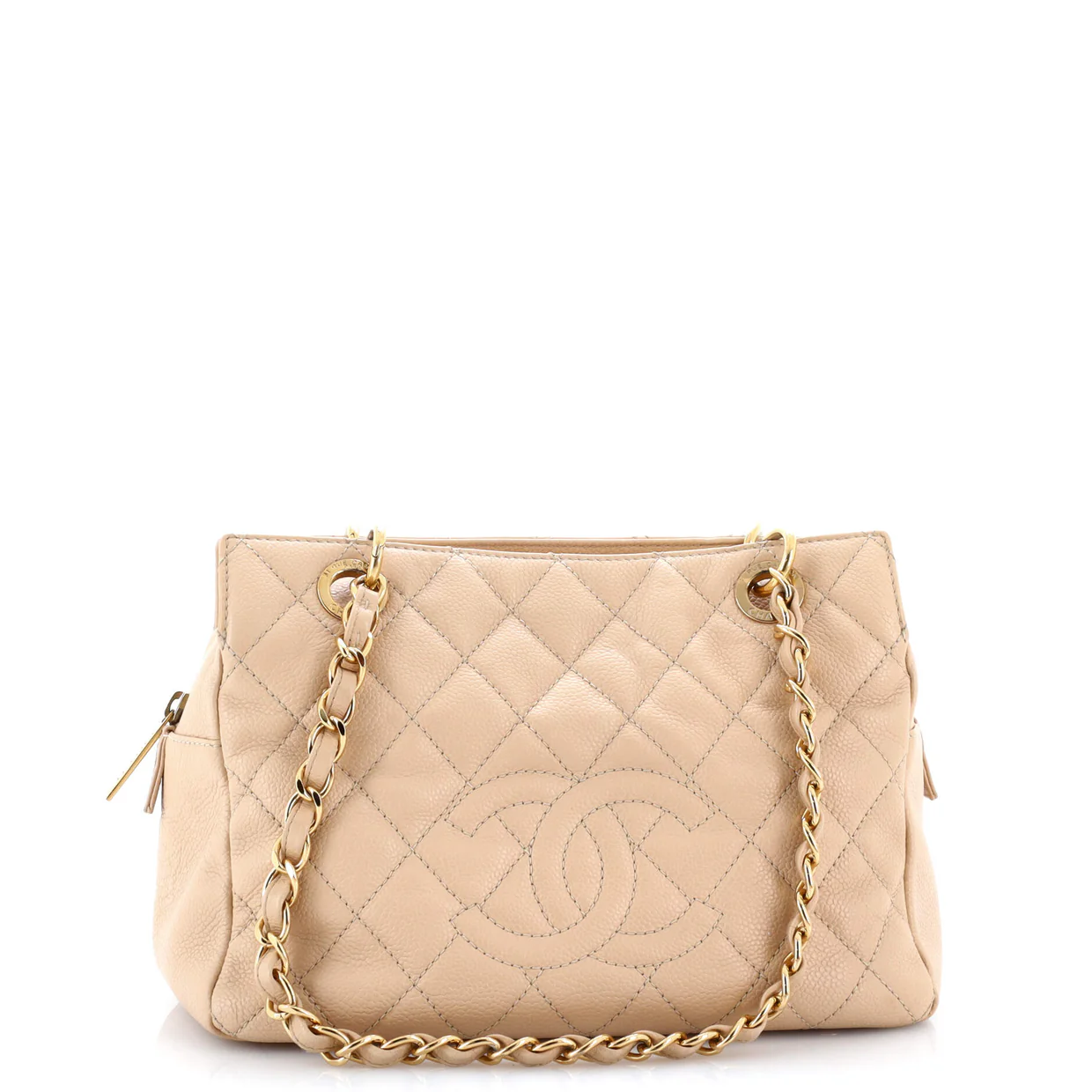 Petite Timeless Tote Quilted Caviar - Deep Luxury