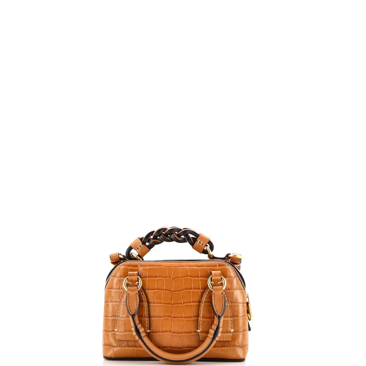 Daria Bag Crocodile Embossed Leather Small - Deep Luxury