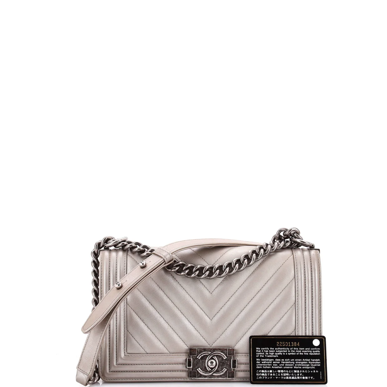 Boy Flap Bag Chevron Caviar Old Medium - Deep Luxury