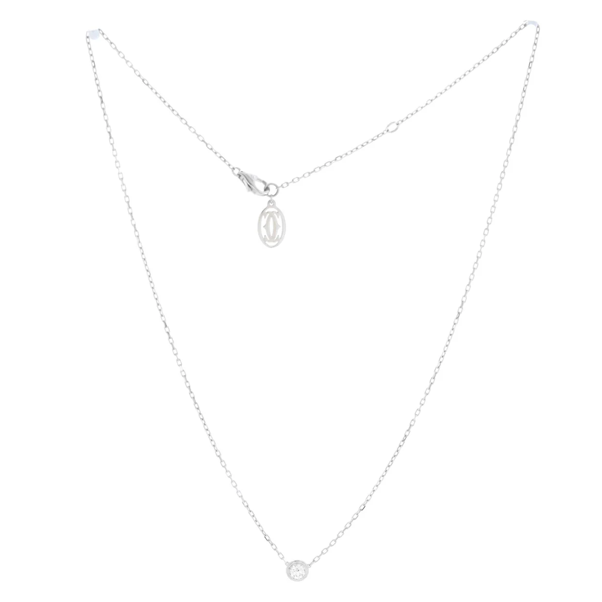Cartier D'Amour Pendant Necklace 18K White Gold with Diamond Large - Deep Luxury