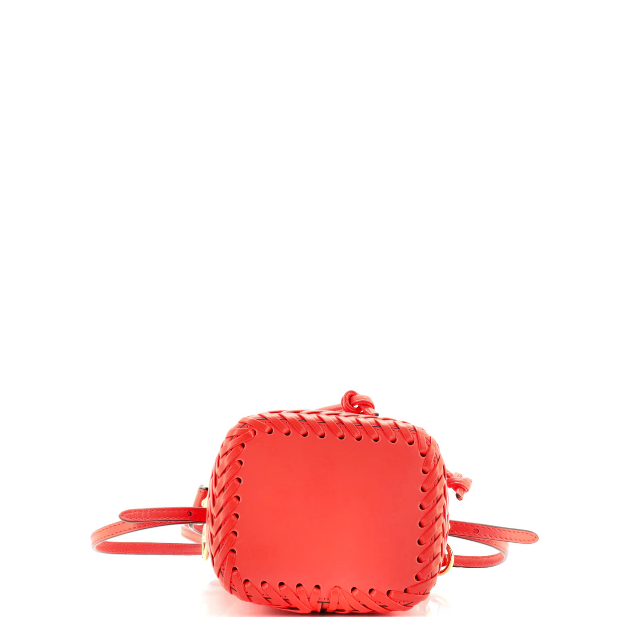 Mon Tresor Bucket Bag Leather with Whipstitch Detail Mini - Deep Luxury