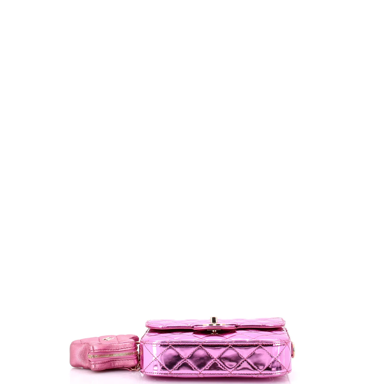 Classic Single Flap Bag with Star Coin Purse Quilted Metallic Leather Mini - Deep Luxury