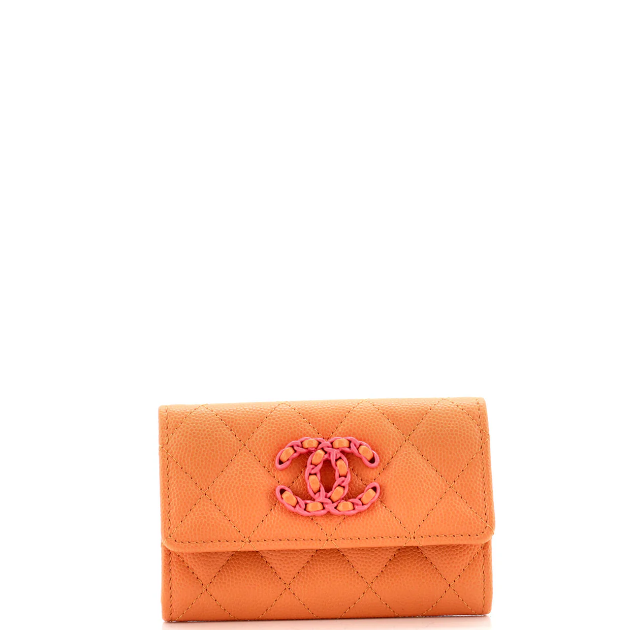 CC Chain Flap Card Case Quilted Caviar - Deep Luxury