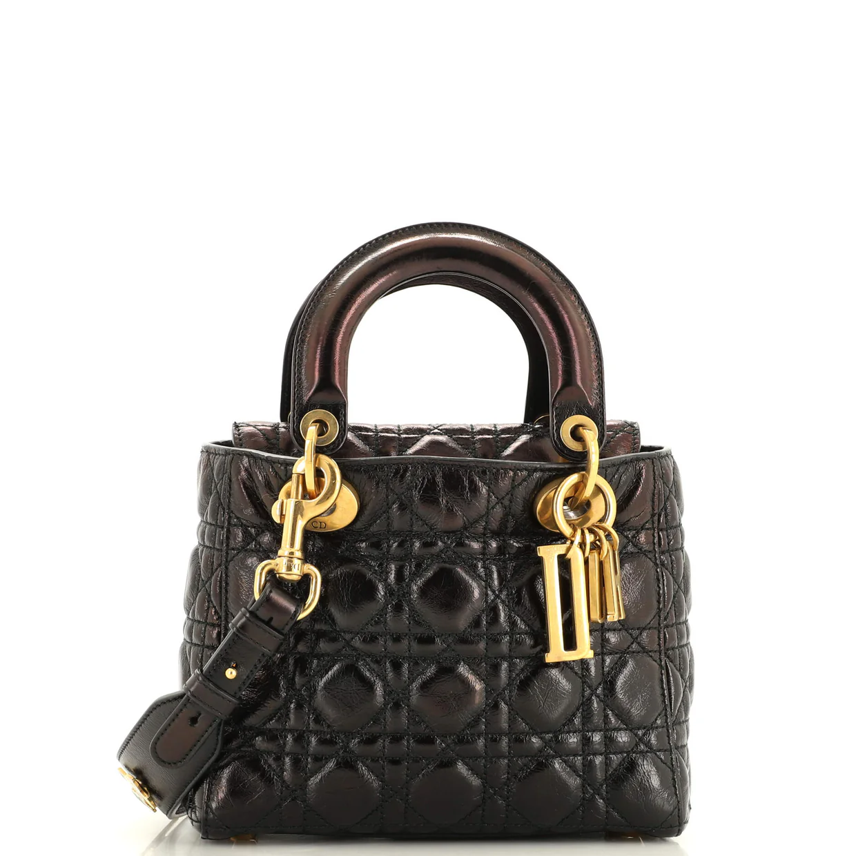 My Lady Dior Bag Cannage Quilted Crinkled Patent - Deep Luxury