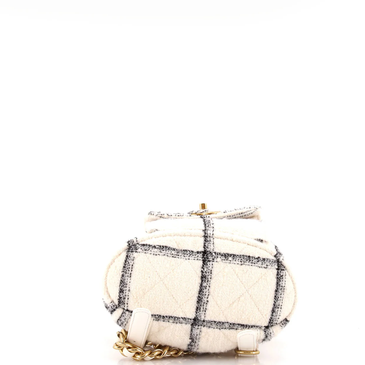 Duma Drawstring Backpack Quilted Wool Tweed Large - Deep Luxury