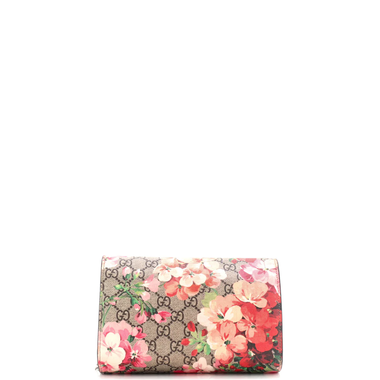 Dionysus Chain Wallet Blooms Print GG Coated Canvas Small - Deep Luxury