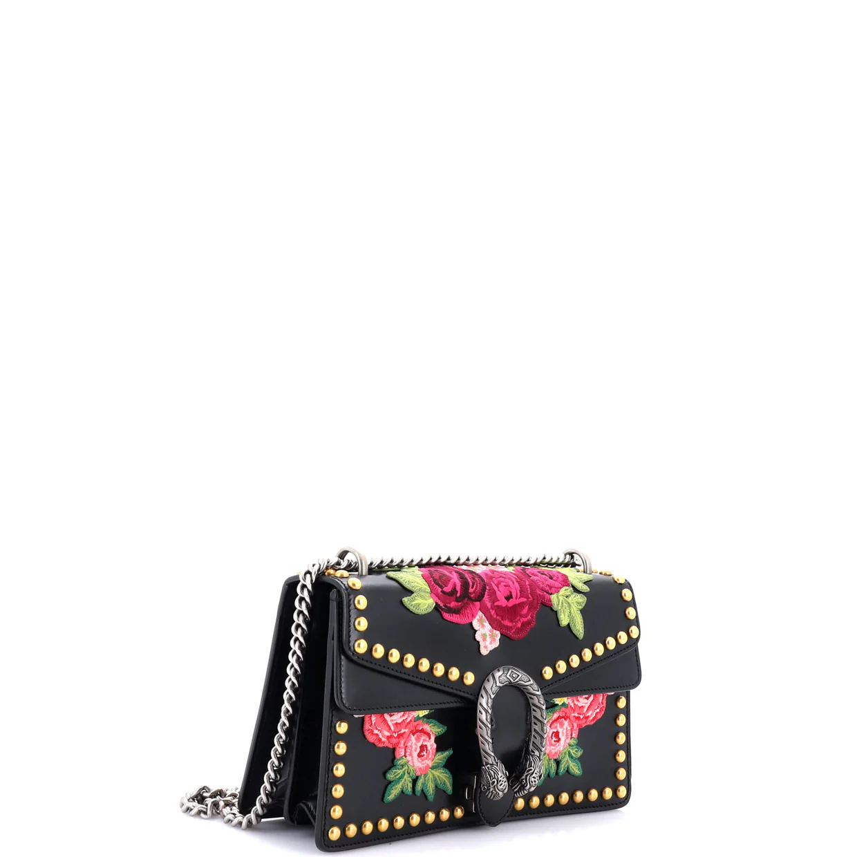 Dionysus Bag Embroidered Studded Leather Small - Deep Luxury