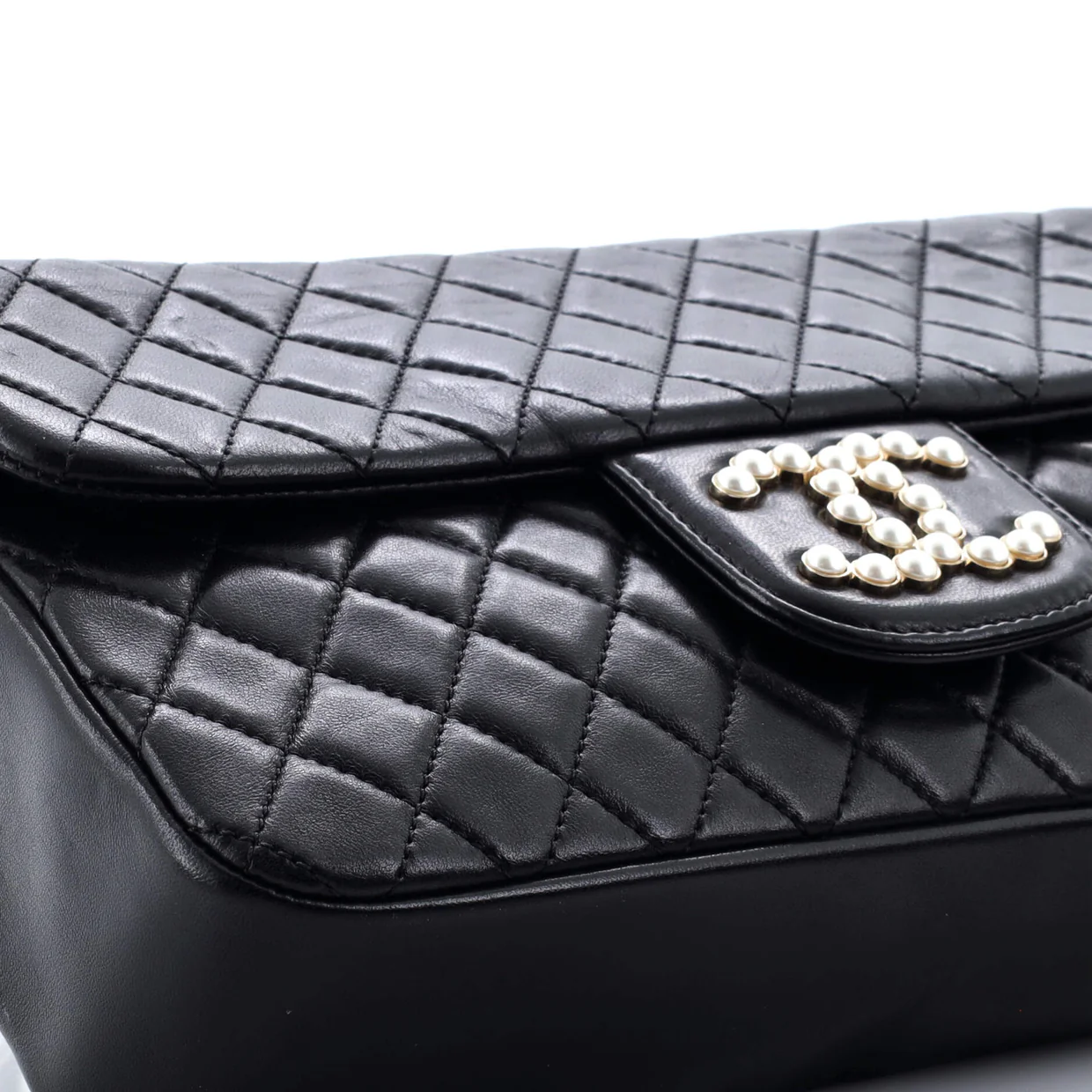 Westminster Pearl Chain Flap Bag Quilted Lambskin Medium - Deep Luxury