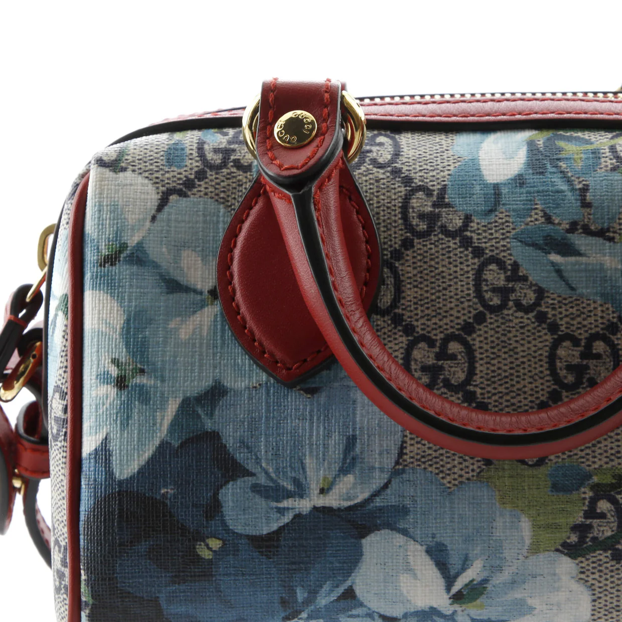 Convertible Boston Bag Blooms Print GG Coated Canvas Nano - Deep Luxury