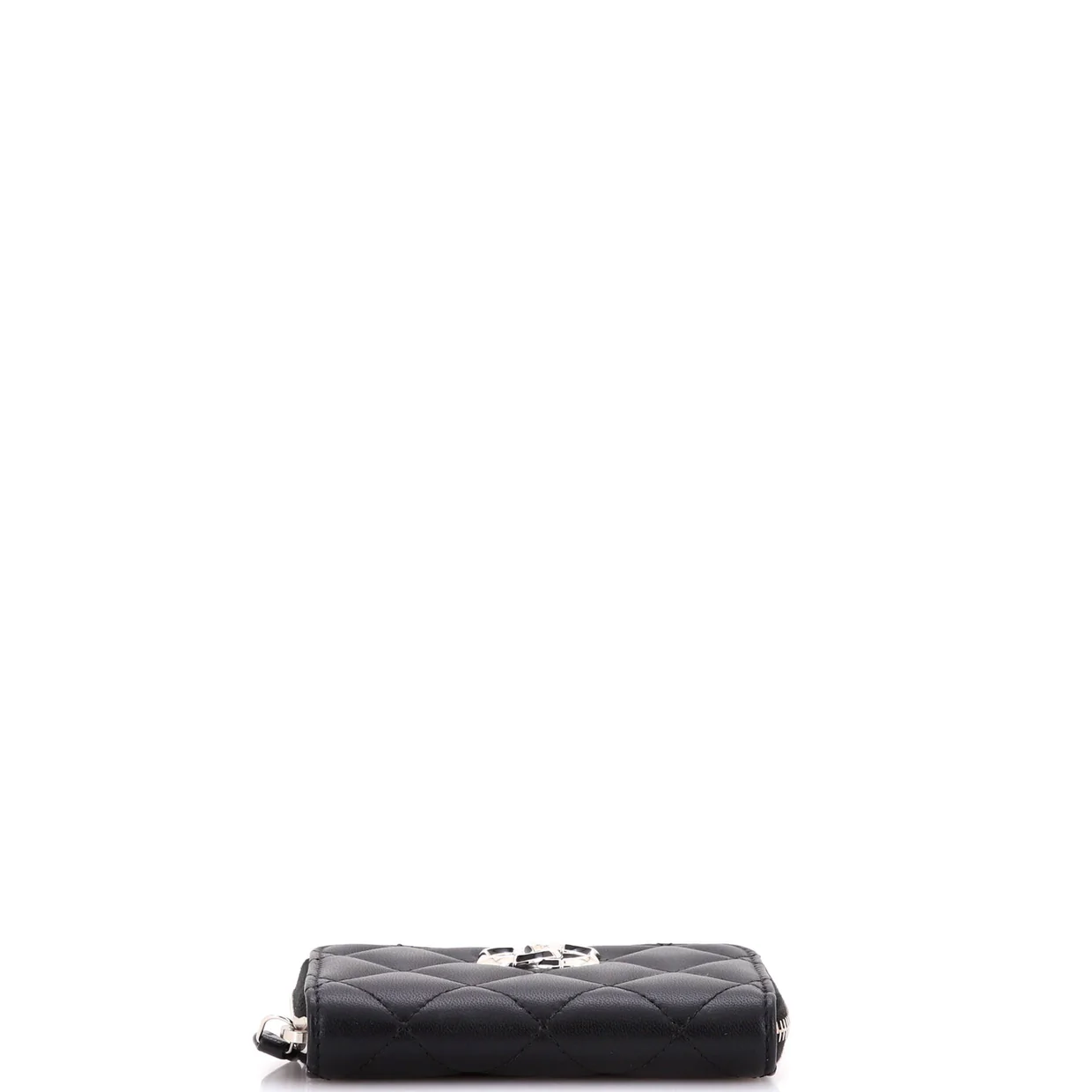 Textured CC Zip Coin Purse Quilted Lambskin Small - Deep Luxury