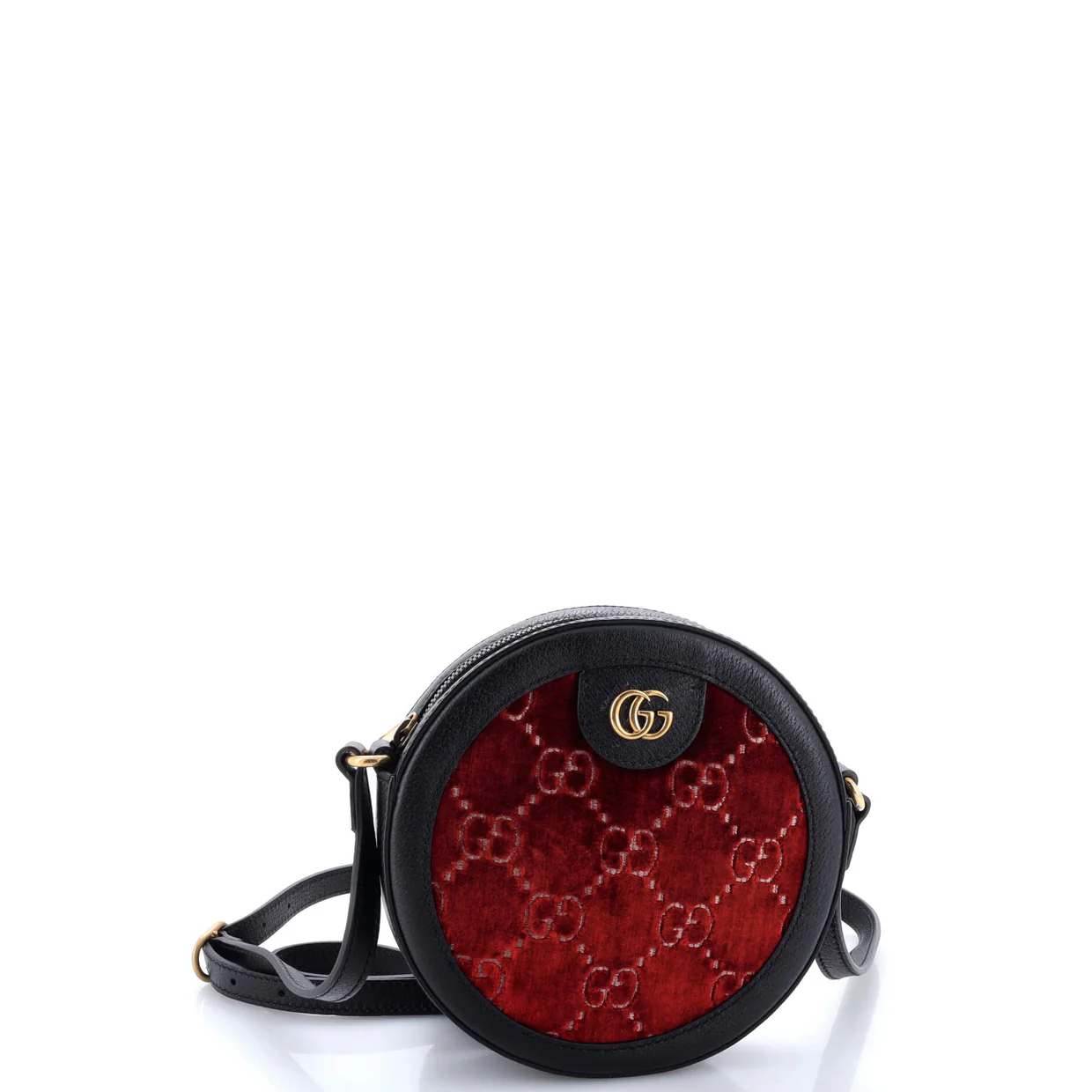Ophidia Round Shoulder Bag GG Velvet Mini - Deep Luxury