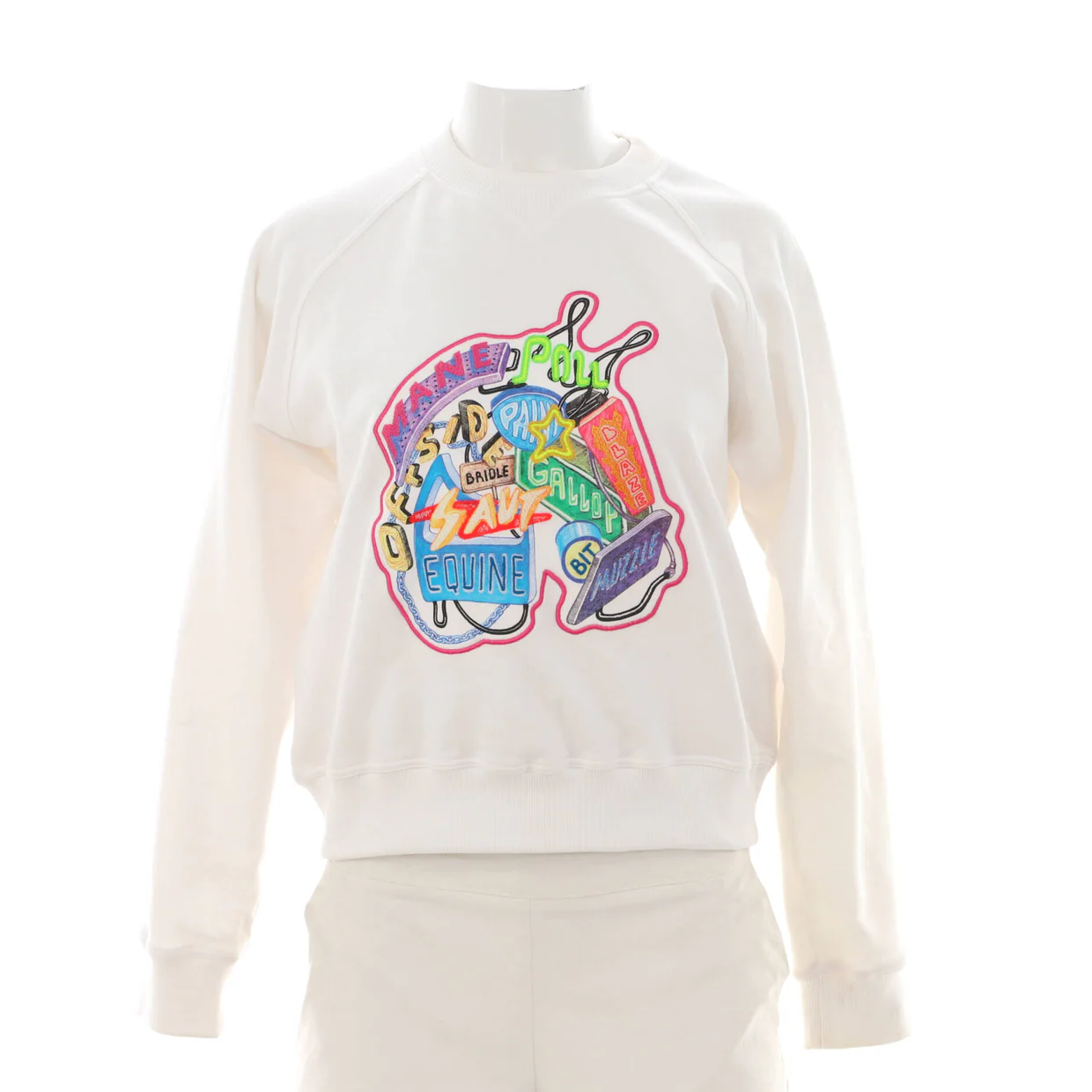 Women's Chevaloscope Crewneck Sweater Embroidered Cotton - Deep Luxury