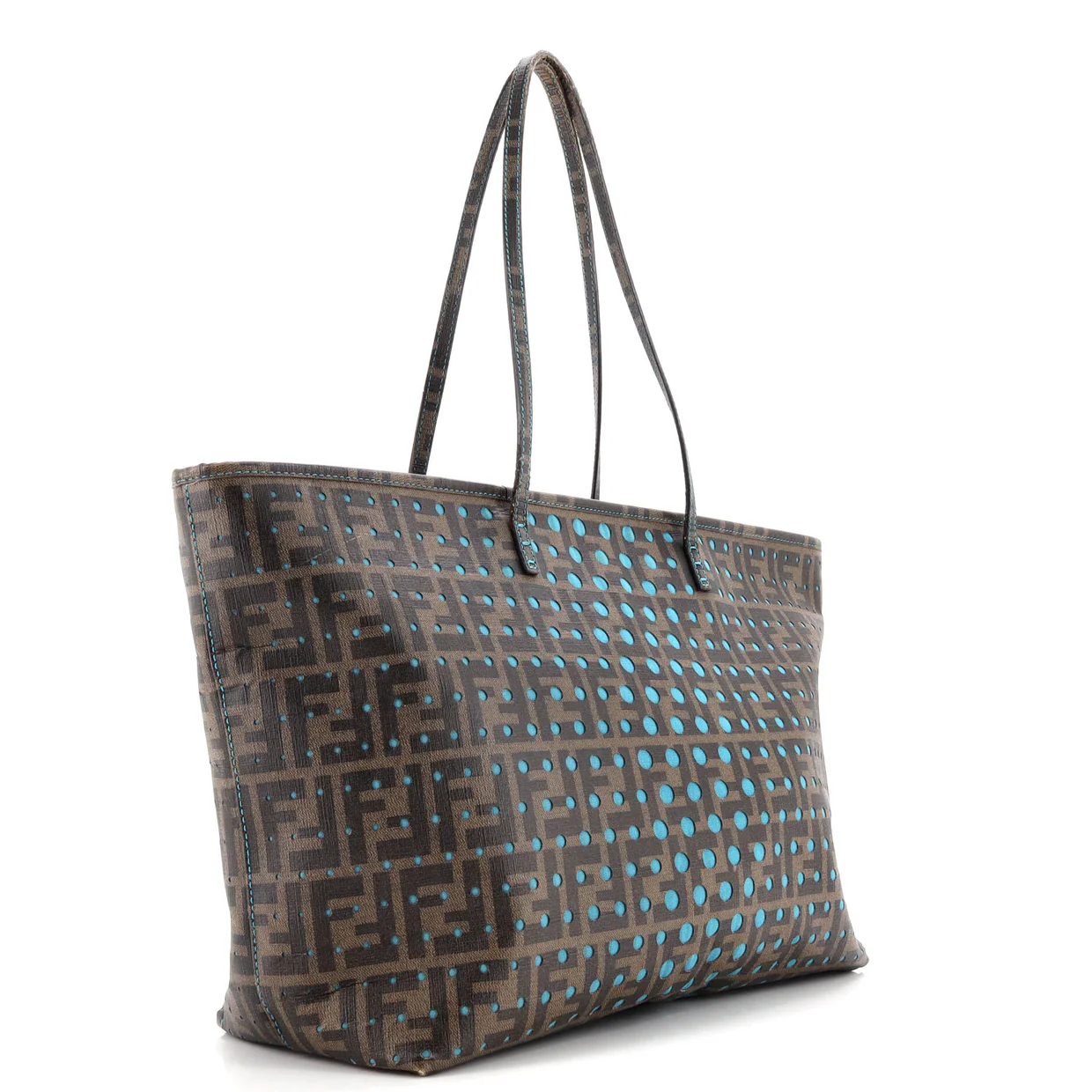 Roll Tote Perforated Zucca Canvas Large - Deep Luxury