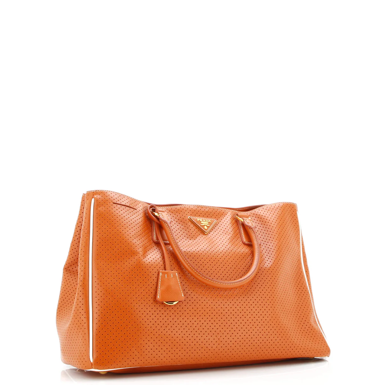 Lux Open Tote Perforated Saffiano Leather Large - Deep Luxury