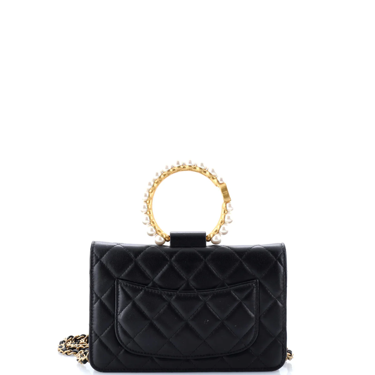 Pearl Crown Wallet on Chain Quilted Lambskin - Deep Luxury